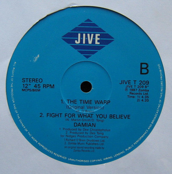 Damian : The Time Warp (12", Single, B&W)
