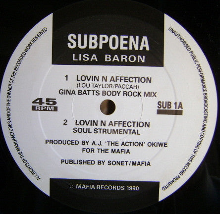 Lisa Baron : Lovin N Affection (12")