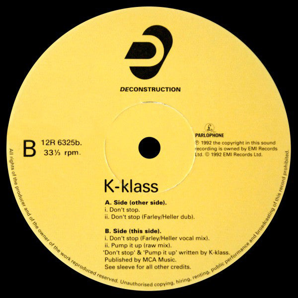 K-Klass : Don't Stop (12")