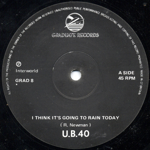UB40 : My Way Of Thinking / I Think Its Going To Rain Today (12", Single, Uto)
