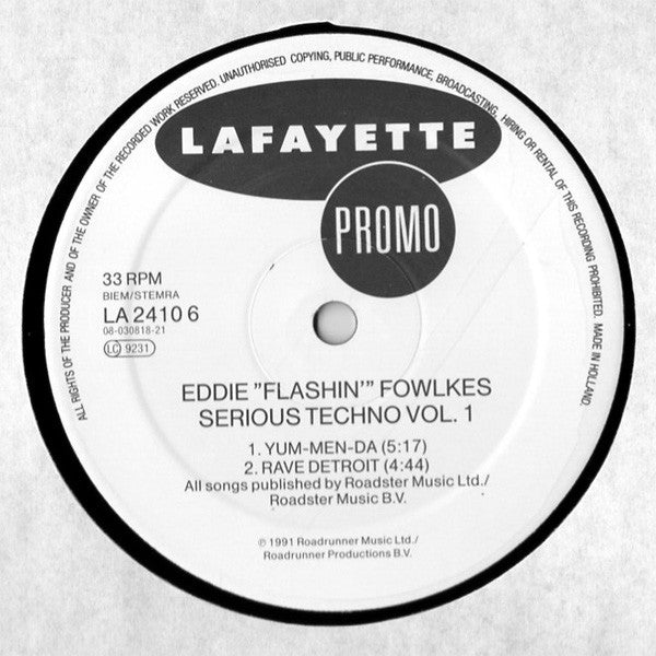 Eddie Fowlkes : Serious Techno Vol. 1 (12", Promo)