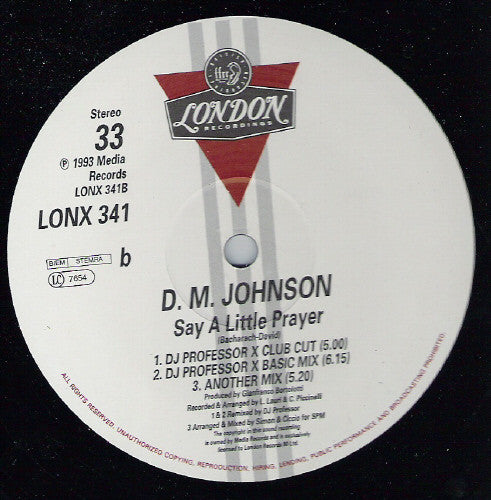 David Michael Johnson : I Say A Little Prayer (12")