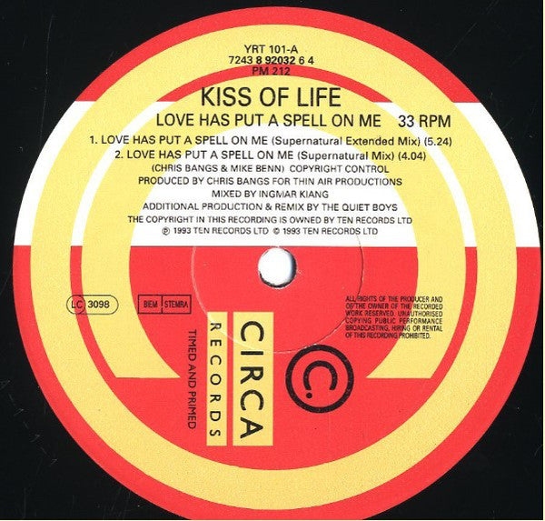 Kiss Of Life : Love Has Put A Spell On Me (12")