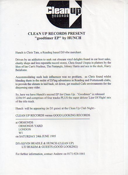 Hunch : Goodtimer EP (12", EP)