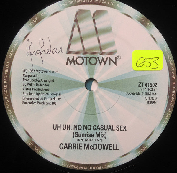 Carrie McDowell : Uh Uh, No No Casual Sex (12")