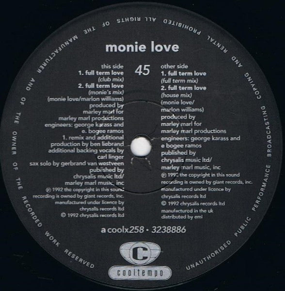 Monie Love : Full Term Love (12")
