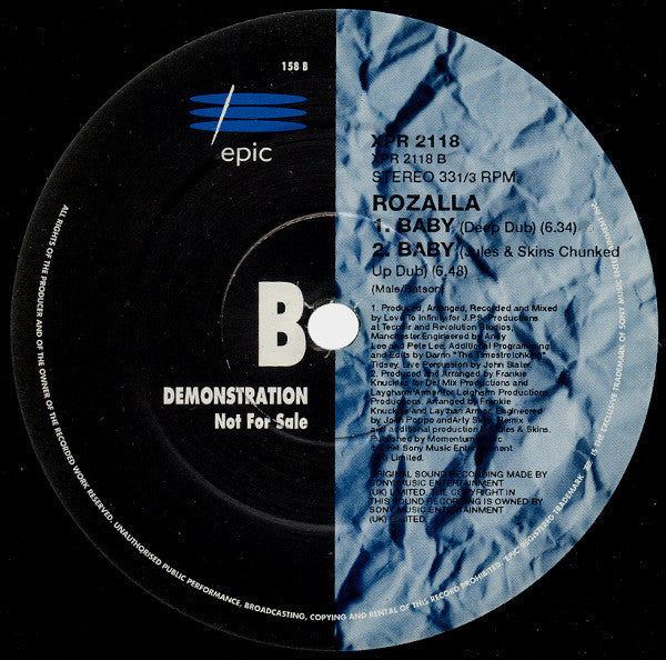 Rozalla : Baby (12", Promo)