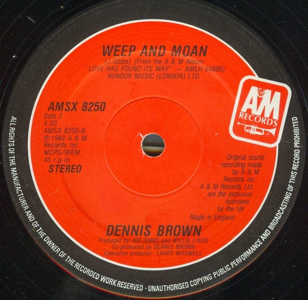 Dennis Brown : Halfway Up Halfway Down (12")