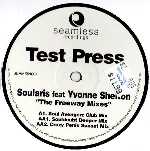Soularis feat Yvonne Shelton : Freeway (The Freeway Mixes) (12", TP, W/Lbl)