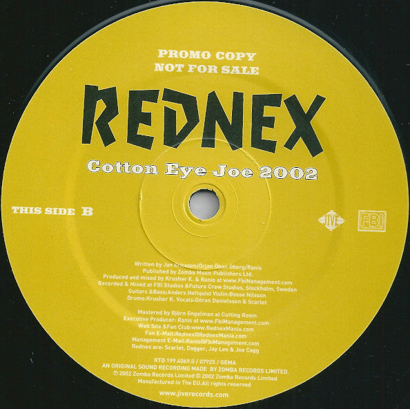 Rednex : Cotton Eye Joe 2002 (12", Maxi, Promo)
