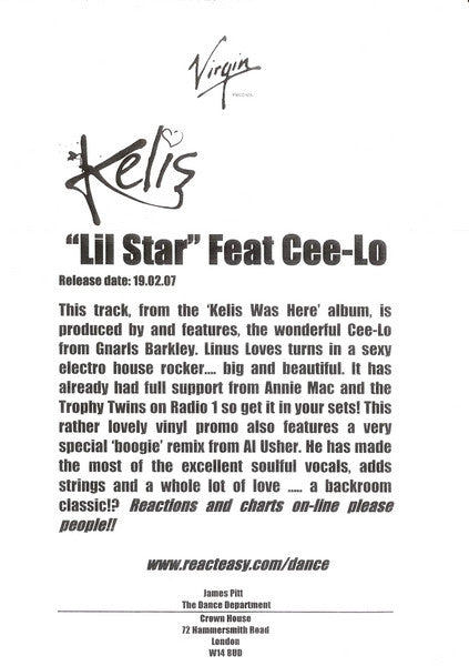Kelis : Lil Star (12", Promo)