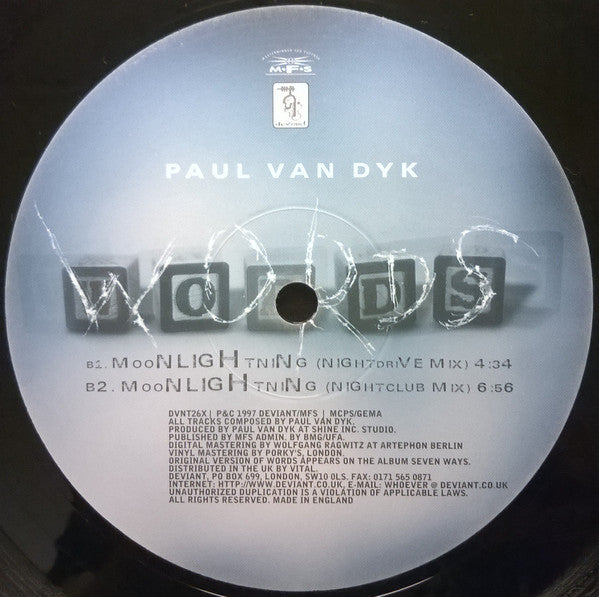 Paul van Dyk Featuring Toni Halliday : Words (12", Single)