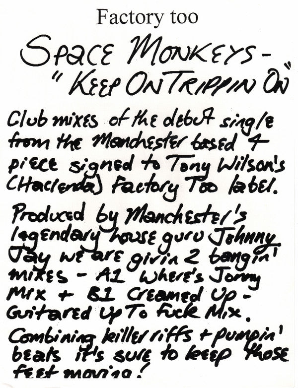 The Space Monkeys : Keep On Tripping On (12", W/Lbl)