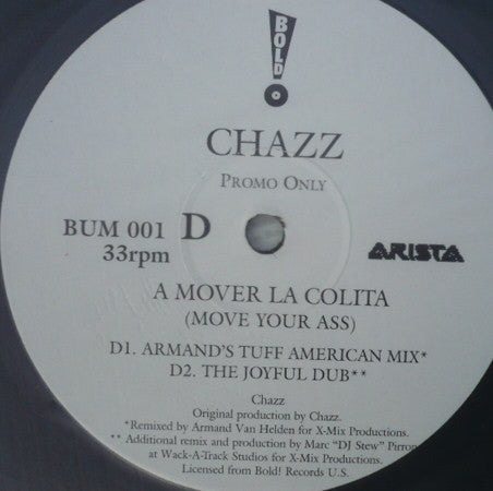 Chazz (6) : A Mover La Colita (2x12", Promo)