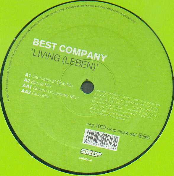 Best Company : Living (Leben) (12")
