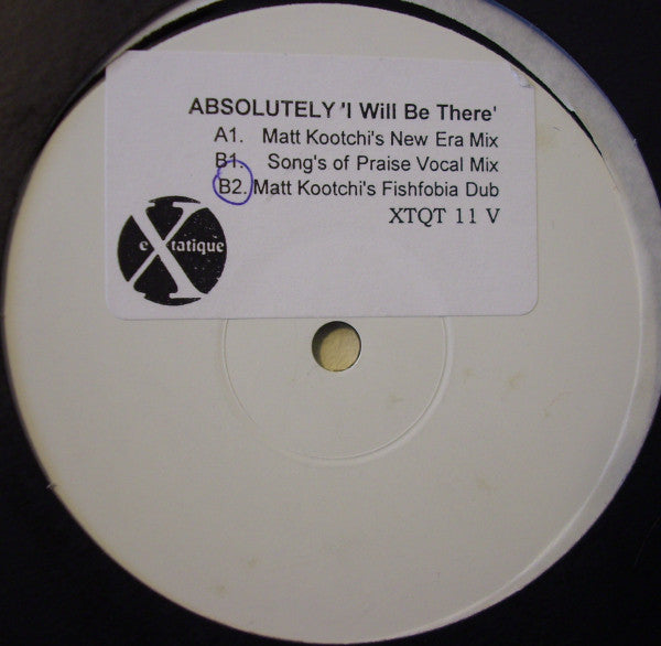 Absolutely : I Will Be There (12", Promo, W/Lbl)