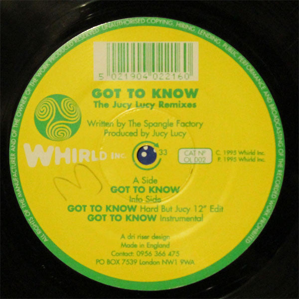 Jucy Lucy (2) : Got To Know (12")