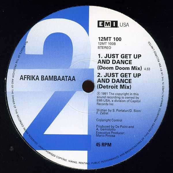 Afrika Bambaataa : Just Get Up And Dance (12", Single)