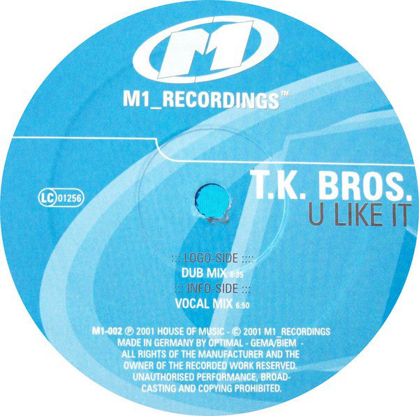 T.K. Bros. : U Like It (12")