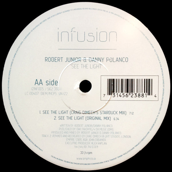 Robert Junior & Danny Polanco : See The Light (12")