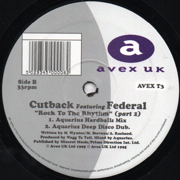 Cutback Featuring Federal : Rock To The Rhythm (12")