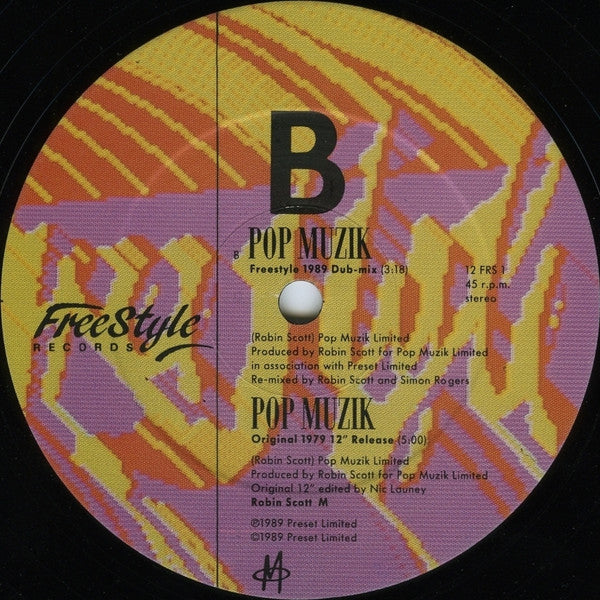 M (2) : Pop Muzik (The 1989 Re-mix) (12", Single)