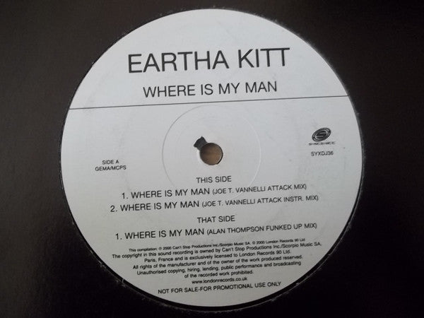 Eartha Kitt : Where Is My Man (12", Promo)