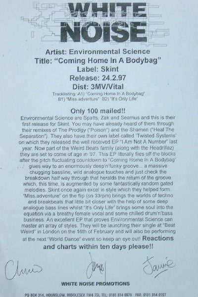 Environmental Science : Coming Home In A Bodybag (12")