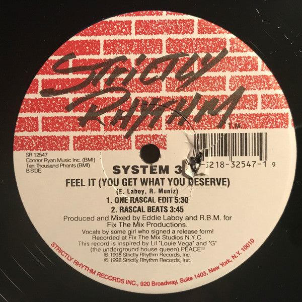 System 3 (2) : Feel It (You Get What You Deserve) (12")