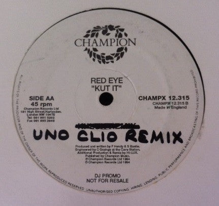 Red Eye (2) : Kut It (12", Promo)