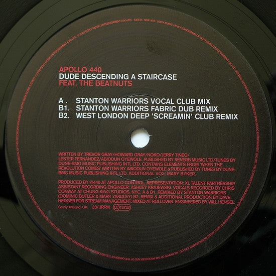 Apollo 440 Feat. The Beatnuts : Dude Descending A Staircase (12", Single)