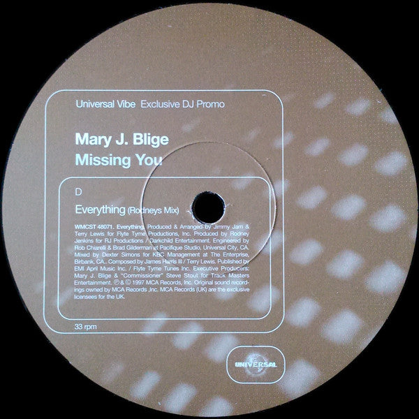 Mary J. Blige : Missing You (2x12", Promo)
