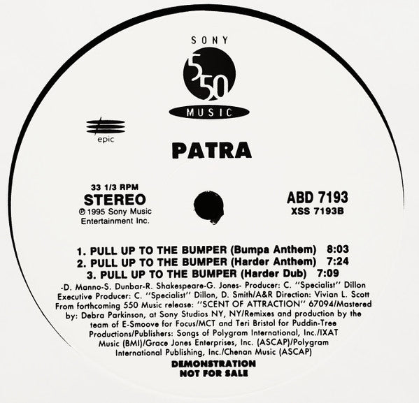 Patra : Pull Up To The Bumper (12", Single, Promo)