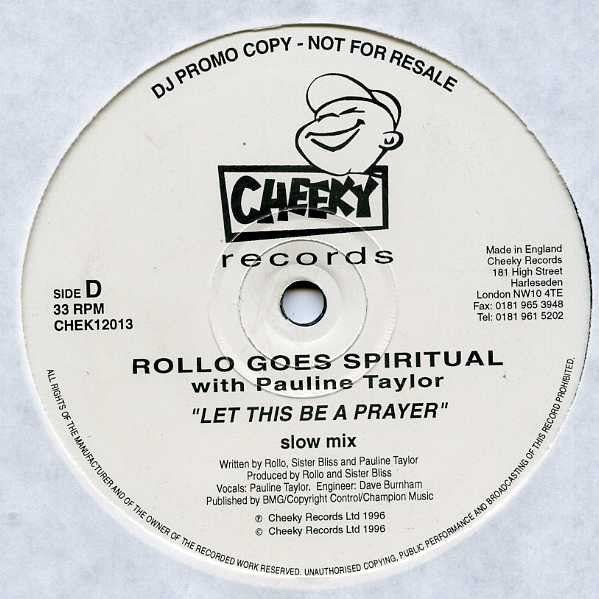 Rollo Goes Spiritual With Pauline Taylor : Let This Be A Prayer (2x12", Promo)