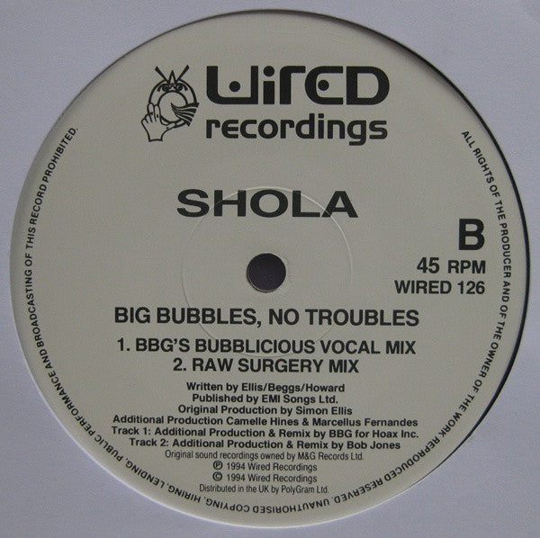 Shola Phillips : Big Bubbles, No Troubles (12")