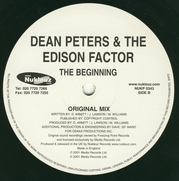 Dean Peters & The Edison Factor : The Beginning (12")