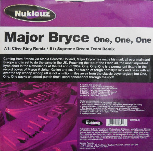 Major Bryce : One, One, One (12")