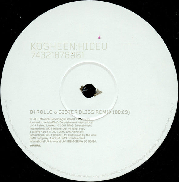 Kosheen : Hide U (12", Single)