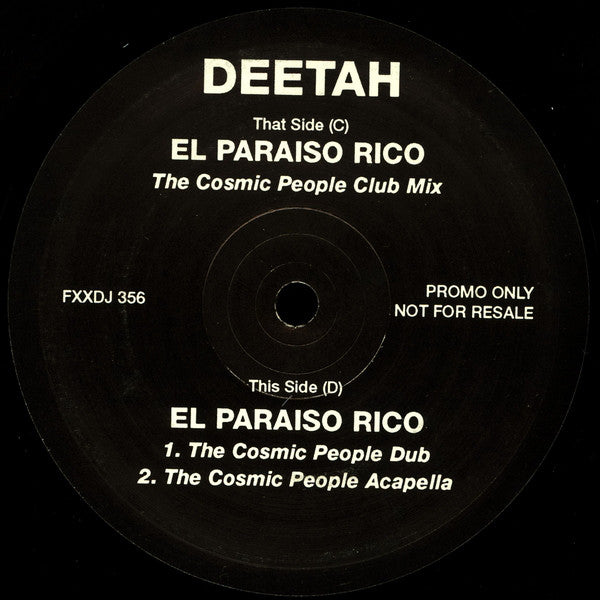 Deetah : El Paraiso Rico (2x12", Promo)