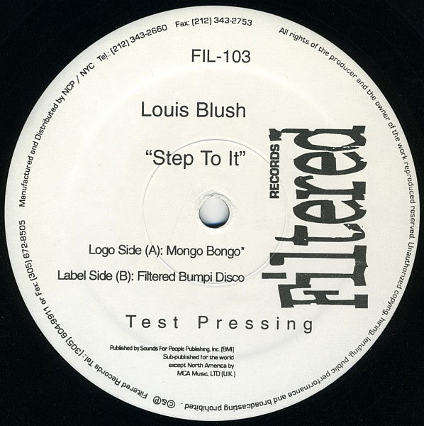 Louis Blush : Step To It (12", TP)