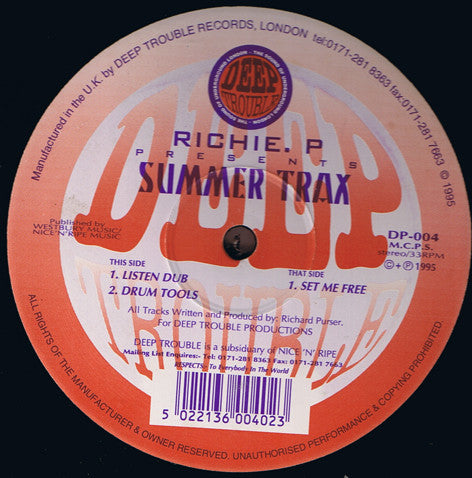 Richie. P* : Summer Trax (12")