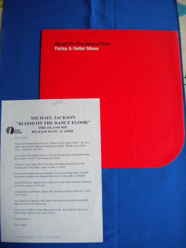 Michael Jackson : Blood On The Dance Floor (Farley & Heller Mixes) (12", Promo)