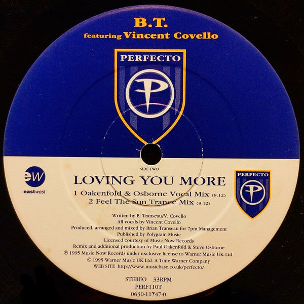 B.T.* Featuring Vincent Covello : Loving You More (12")