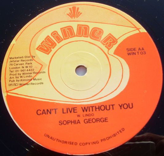 Sophia George : Lazy Body / Can't Live Without You (12")