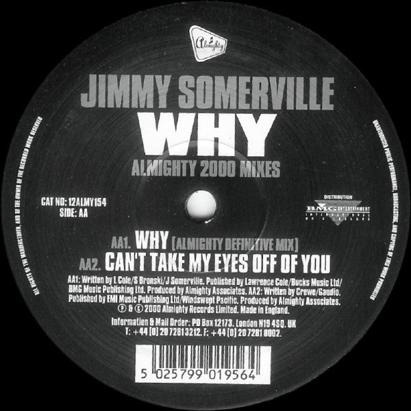 Jimmy Somerville : Why (Almighty 2000 Mixes) (12")