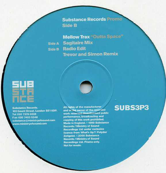 Mellow Trax : Outta Space (12", Promo)