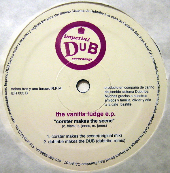 Darren Davis / DJ Corster : The Vanilla Fudge E.P. (12", EP)