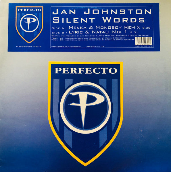 Jan Johnston : Silent Words (12")