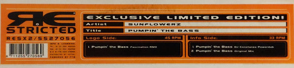 Sunflowerz : Pumpin' The Bass (12", Ltd)