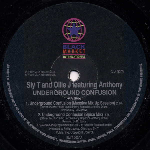 Sly T And Ollie J Featuring Anthoney : Underground Confusion (12")